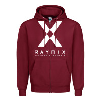Burgundy raymix latin stylish Zipper Hoodie - artisFamous