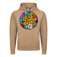 Vintage Coffee Trick Or Treat Hallowen Round Vintage Hoodie - LillyAllenDesigns