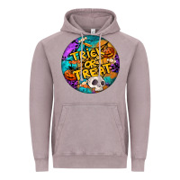 Vintage Zinc Trick Or Treat Hallowen Round Vintage Hoodie - LillyAllenDesigns