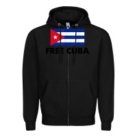 Black free cuba  sos cuba cuba pride nuestra cuba Zipper Hoodie - artisFamous