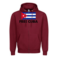 Burgundy free cuba  sos cuba cuba pride nuestra cuba Zipper Hoodie - artisFamous