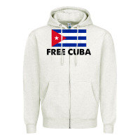 Oatmeal Heather free cuba  sos cuba cuba pride nuestra cuba Zipper Hoodie - artisFamous