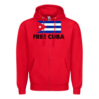 Red free cuba  sos cuba cuba pride nuestra cuba Zipper Hoodie - artisFamous