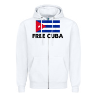 White free cuba  sos cuba cuba pride nuestra cuba Zipper Hoodie - artisFamous