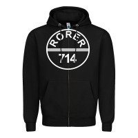 Black rorer 714 Zipper Hoodie - artisFamous
