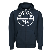 Navy rorer 714 Zipper Hoodie - artisFamous
