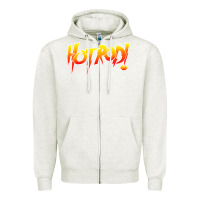 Oatmeal Heather rowdy roddy piper hot rod vintage, Zipper Hoodie - artisFamous