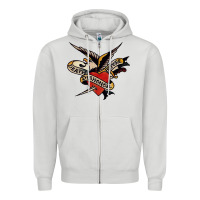 Dove Grey sailor jerry tattoo art military mermaid Zipper Hoodie - artisFamous