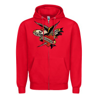 Red sailor jerry tattoo art military mermaid Zipper Hoodie - artisFamous