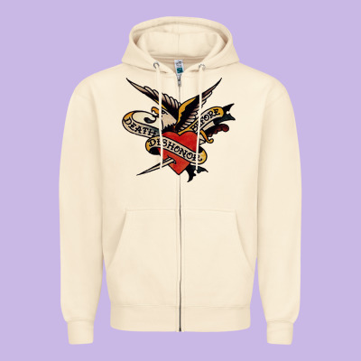 Sailor Jerry Tattoo Art Military Mermaid Zipper Hoodie Designed By Artisfamous