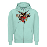 Seafoam sailor jerry tattoo art military mermaid Zipper Hoodie - artisFamous