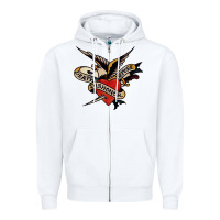 White sailor jerry tattoo art military mermaid Zipper Hoodie - artisFamous