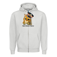 Dove Grey cat tama train station master Zipper Hoodie - artisFamous