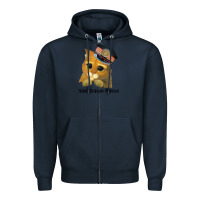Navy cat tama train station master Zipper Hoodie - artisFamous