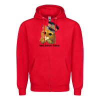 Red cat tama train station master Zipper Hoodie - artisFamous