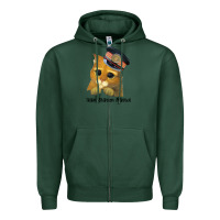 Sports Green cat tama train station master Zipper Hoodie - artisFamous