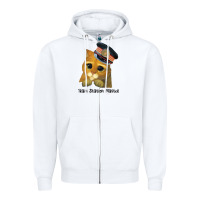 White cat tama train station master Zipper Hoodie - artisFamous