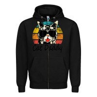 Black cat daddy vintage Zipper Hoodie - artisFamous