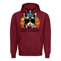 Burgundy cat daddy vintage Zipper Hoodie - artisFamous