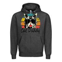 Charcoal Heather cat daddy vintage Zipper Hoodie - artisFamous