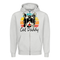Dove Grey cat daddy vintage Zipper Hoodie - artisFamous