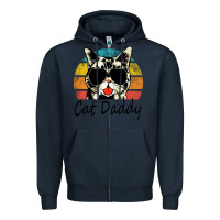 Navy cat daddy vintage Zipper Hoodie - artisFamous