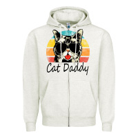 Oatmeal Heather cat daddy vintage Zipper Hoodie - artisFamous