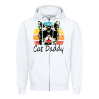 White cat daddy vintage Zipper Hoodie - artisFamous
