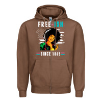 Chestnut juneteenth free ish since 1865 black Zipper Hoodie - artisFamous