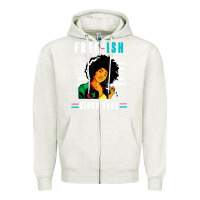 Oatmeal Heather juneteenth free ish since 1865 black Zipper Hoodie - artisFamous