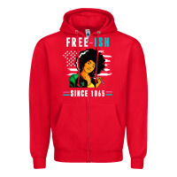 Red juneteenth free ish since 1865 black Zipper Hoodie - artisFamous