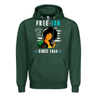 Sports Green juneteenth free ish since 1865 black Zipper Hoodie - artisFamous