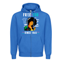 True Royal juneteenth free ish since 1865 black Zipper Hoodie - artisFamous