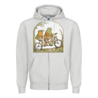 Dove Grey frog and toad Zipper Hoodie - artisFamous