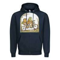 Navy frog and toad Zipper Hoodie - artisFamous