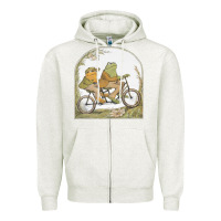 Oatmeal Heather frog and toad Zipper Hoodie - artisFamous