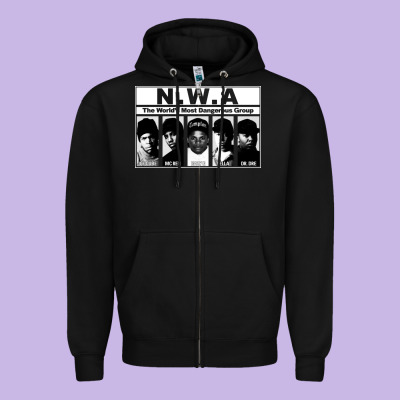N W A Zipper Hoodie Designed By Artisfamous