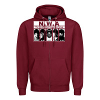 Burgundy n w a Zipper Hoodie - artisFamous