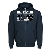 Navy n w a Zipper Hoodie - artisFamous
