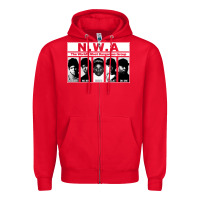 Red n w a Zipper Hoodie - artisFamous