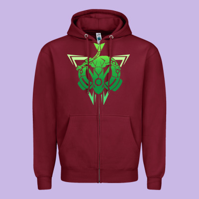 Rayquaza Zipper Hoodie Designed By Artisfamous