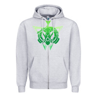 Heather Grey rayquaza Zipper Hoodie - artisFamous