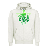 Oatmeal Heather rayquaza Zipper Hoodie - artisFamous