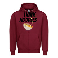 Burgundy think noodles Zipper Hoodie - artisFamous