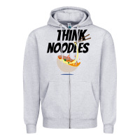 Heather Grey think noodles Zipper Hoodie - artisFamous