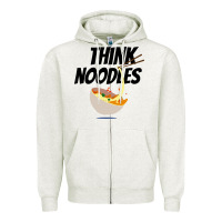 Oatmeal Heather think noodles Zipper Hoodie - artisFamous