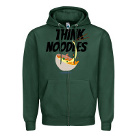 Sports Green think noodles Zipper Hoodie - artisFamous