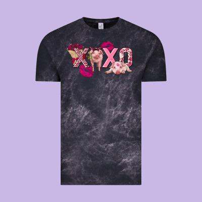 Valentine's Day Pig Xoxo Vintage Tee Designed By Fadigitalartstudio