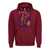 Burgundy Dead Boys Punk Zipper Hoodie - artisFamous