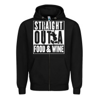Black straight out a food and wine Zipper Hoodie - artisFamous